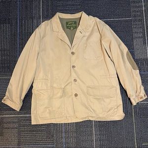 Orvis Tan Coat With Brown Elbow Patches